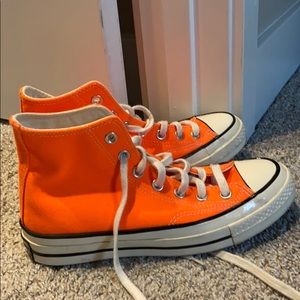 Neon Orange converse all stars